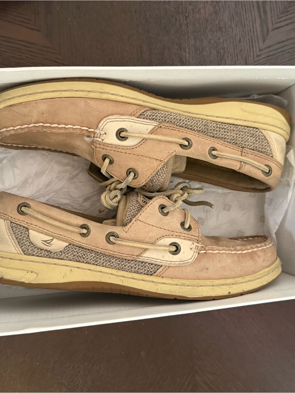 Sperry Blush Suede & Woven Canvas Boat Shoes